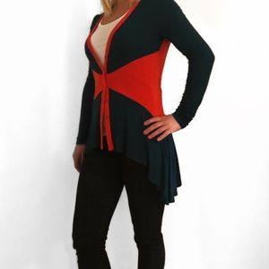 Women’s Aqua and Orange Cardigan